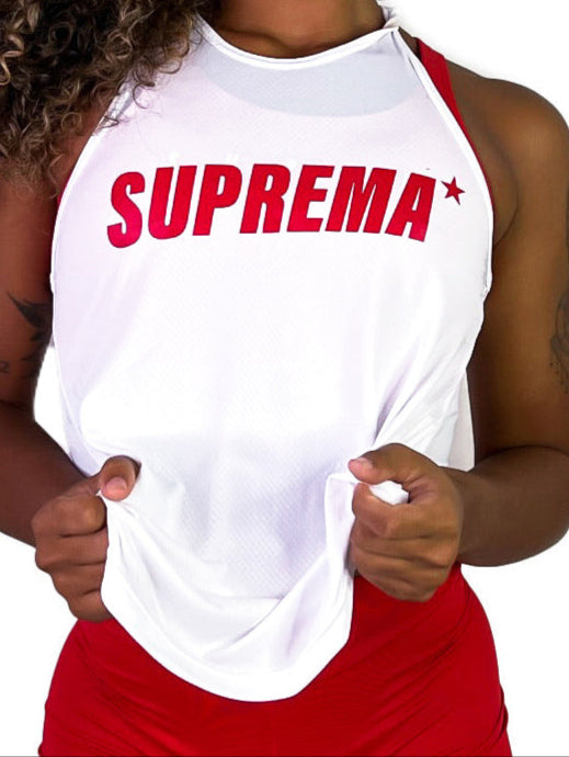 Regata clássica | Branco com vermelho | Suprema