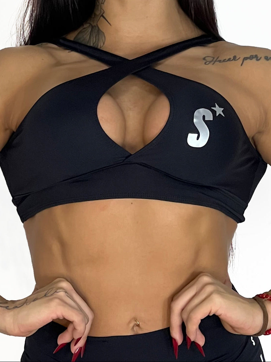 Top cruzado preto | Supremadrop