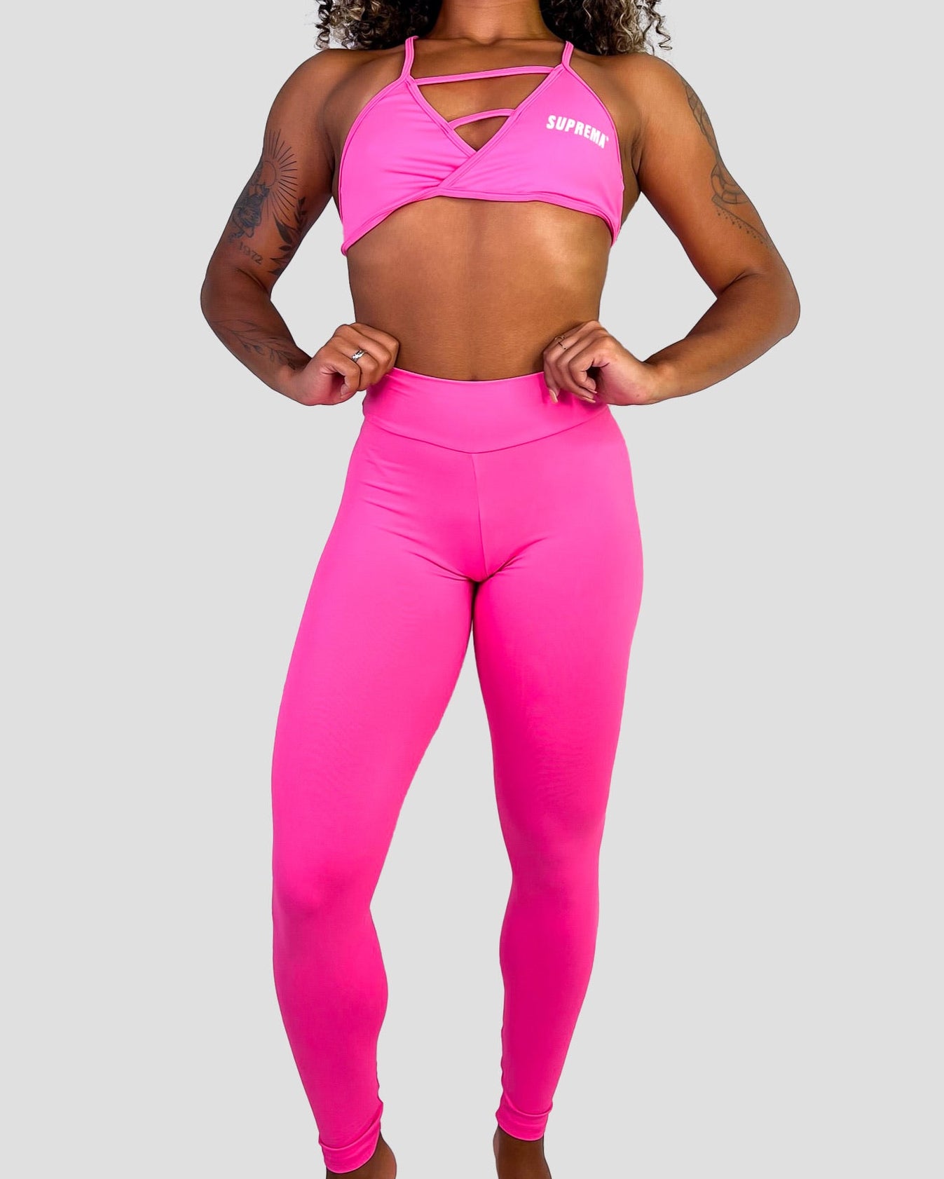 Top trançado Hot pink