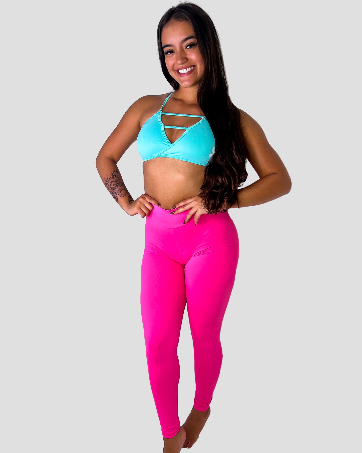 Top trançado azul turquesa