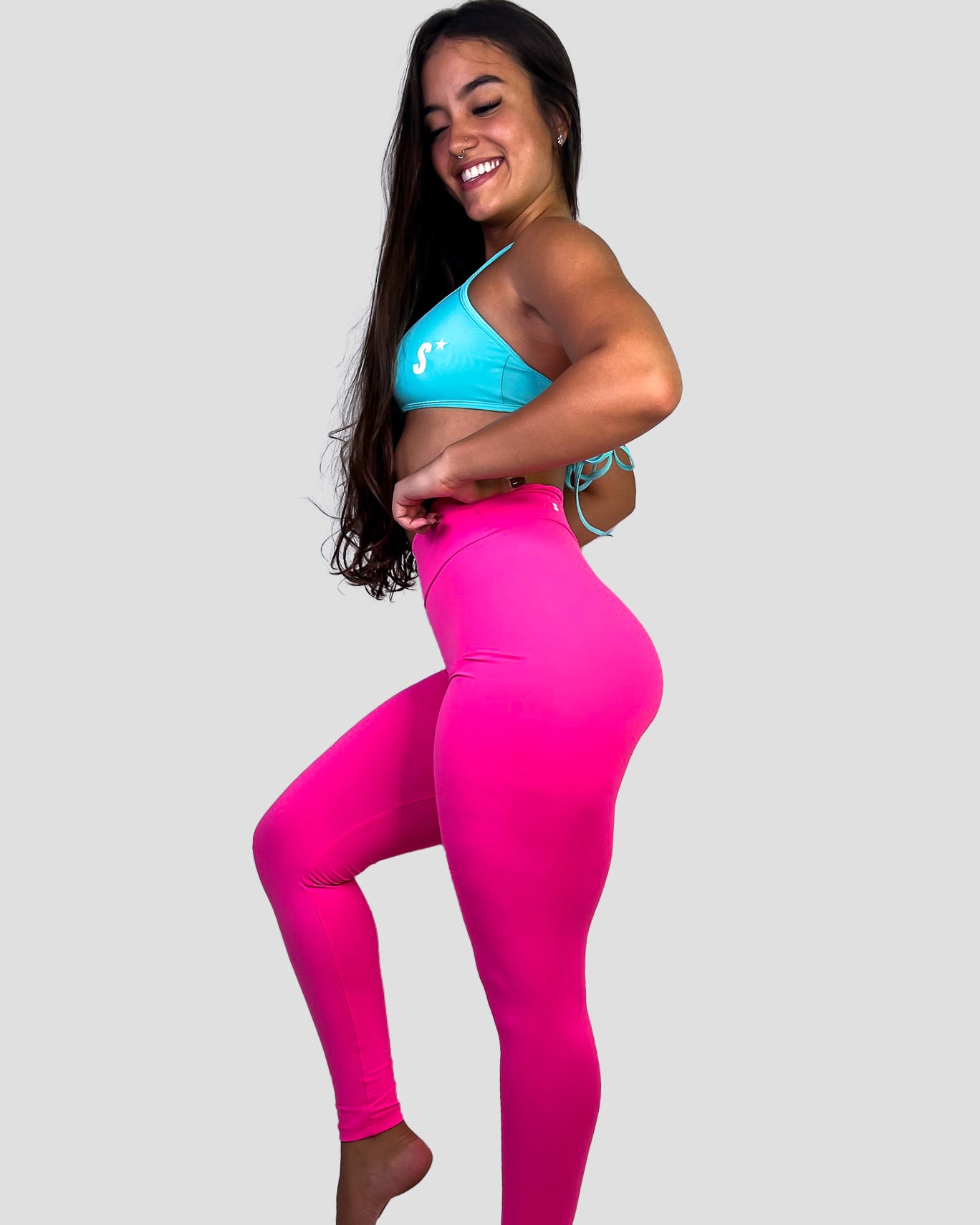 Top trançado azul turquesa