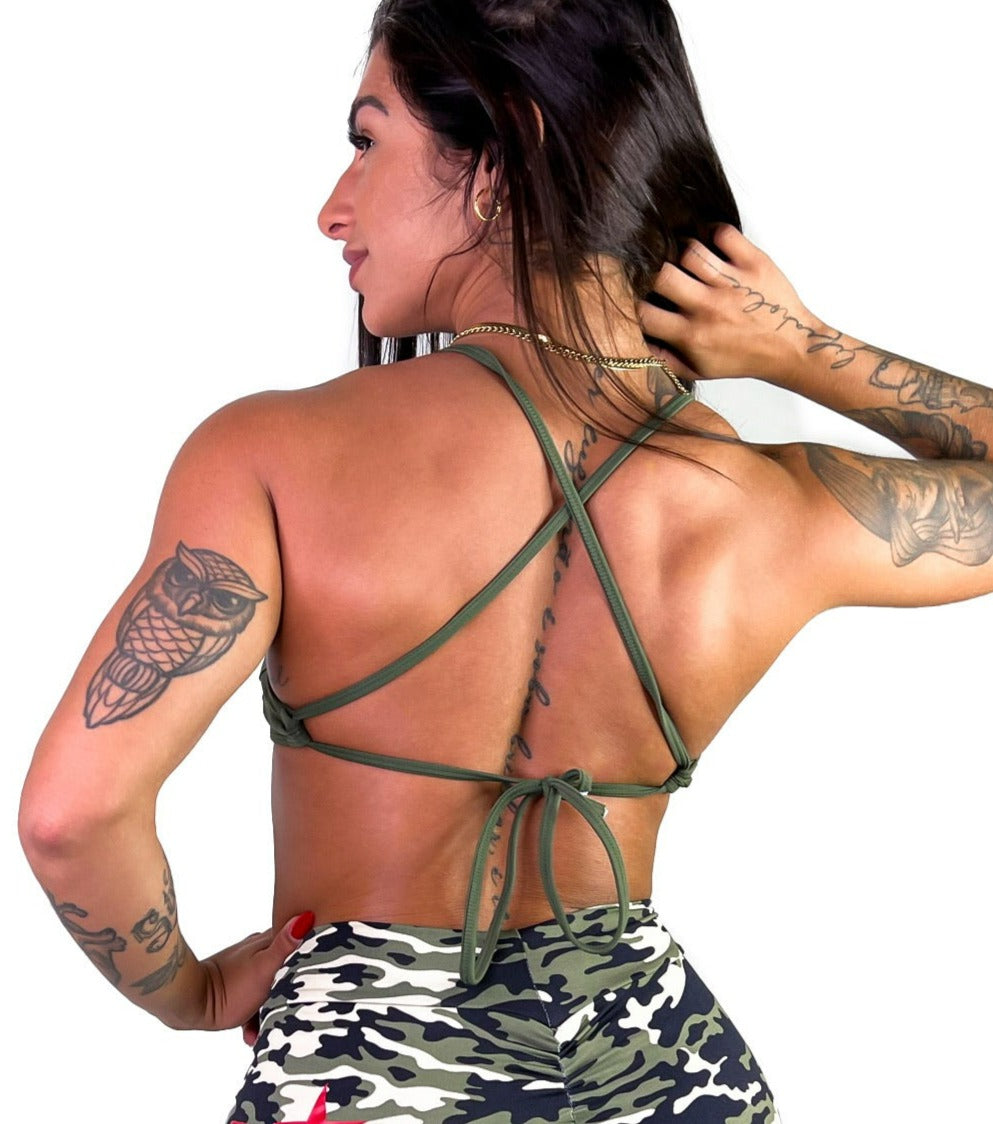 Top trançado verde militar | Suprema