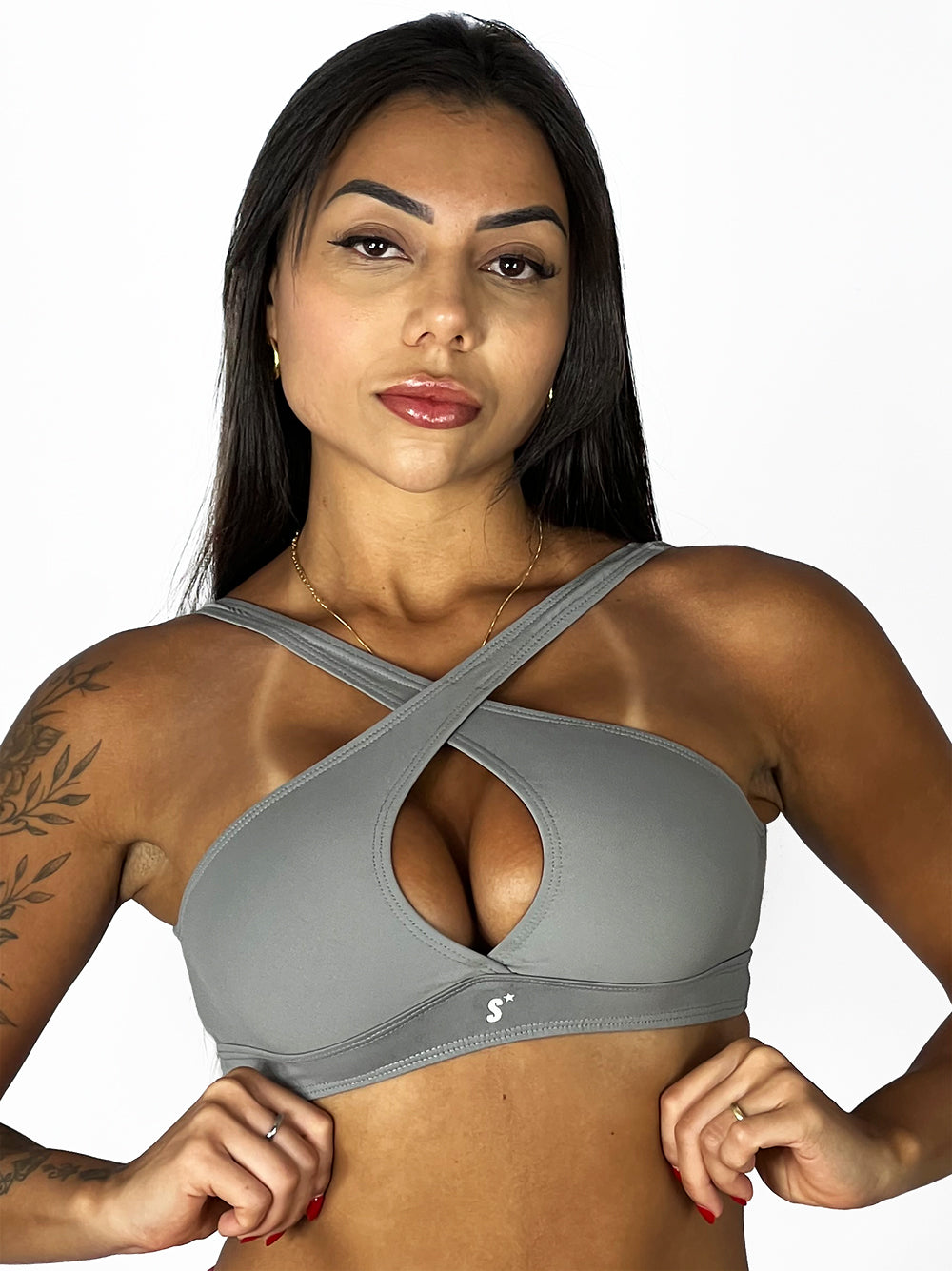 Top cruzado cinza | Supremadrop