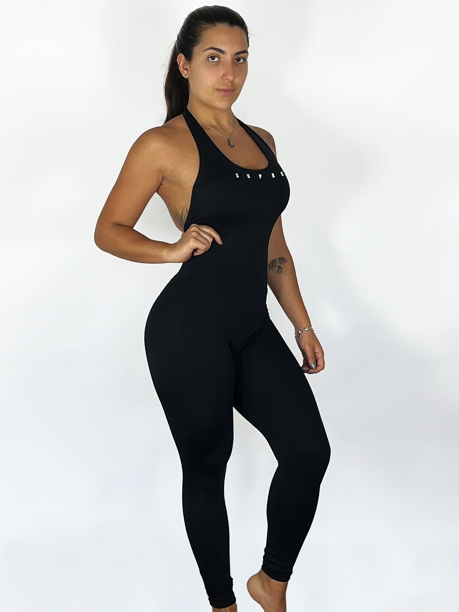 Macacão frente única preto | Suprm