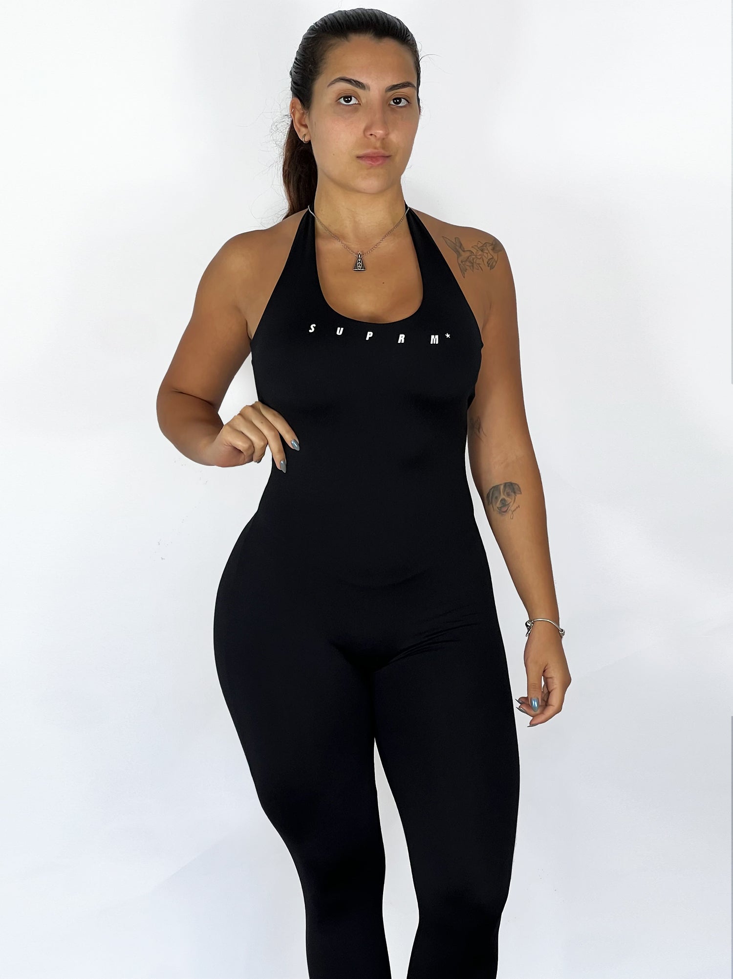 Macacão frente única preto | Suprm