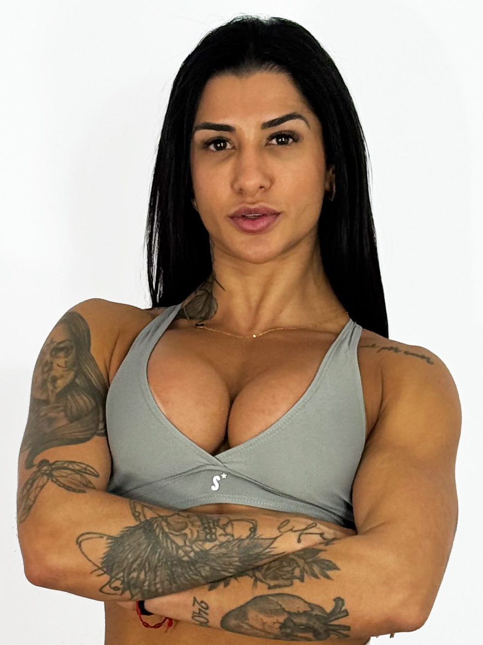 Top cruzado cinza | Supremadrop