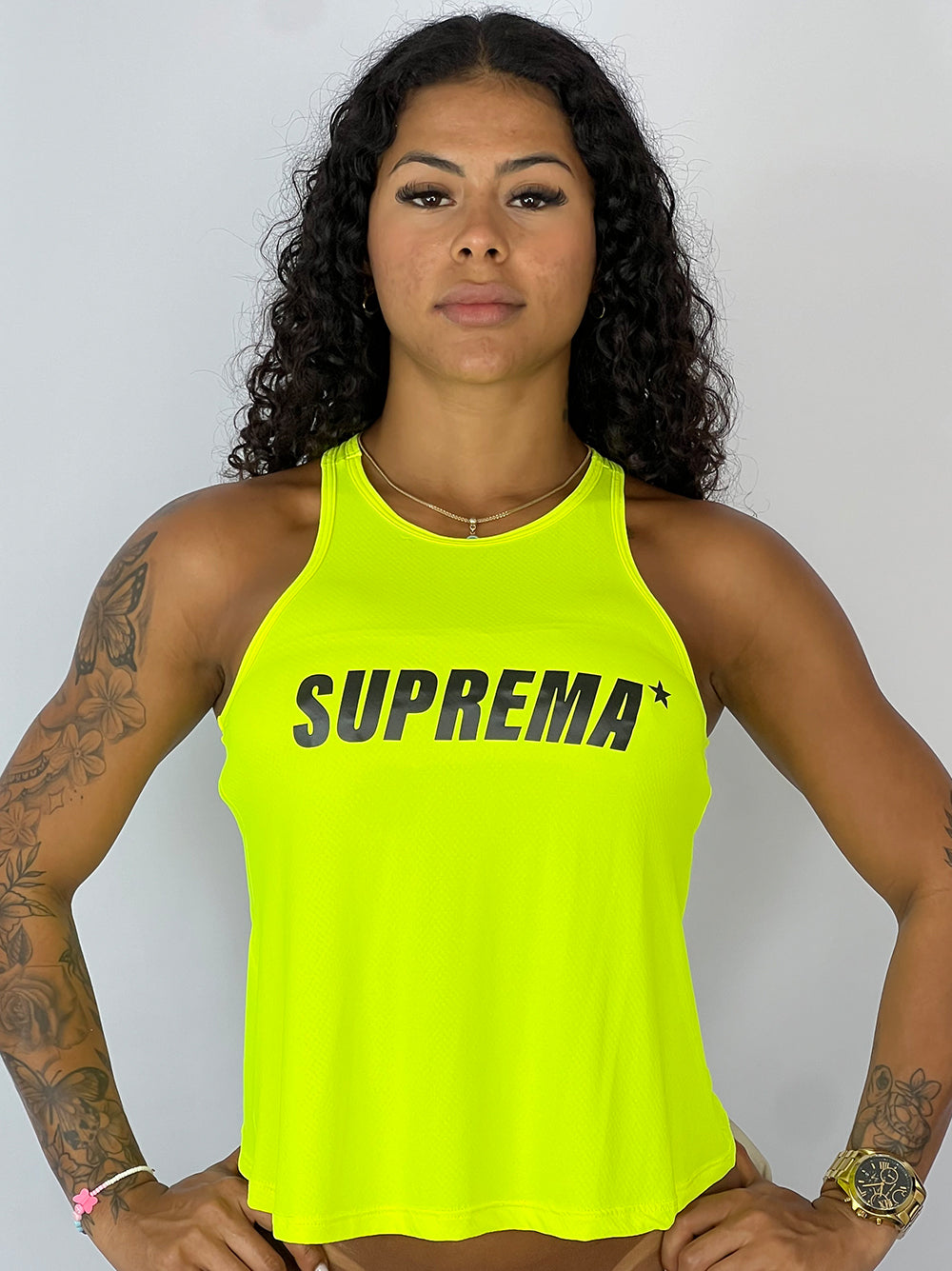 Regata clássica amarelo neon | Suprema preto
