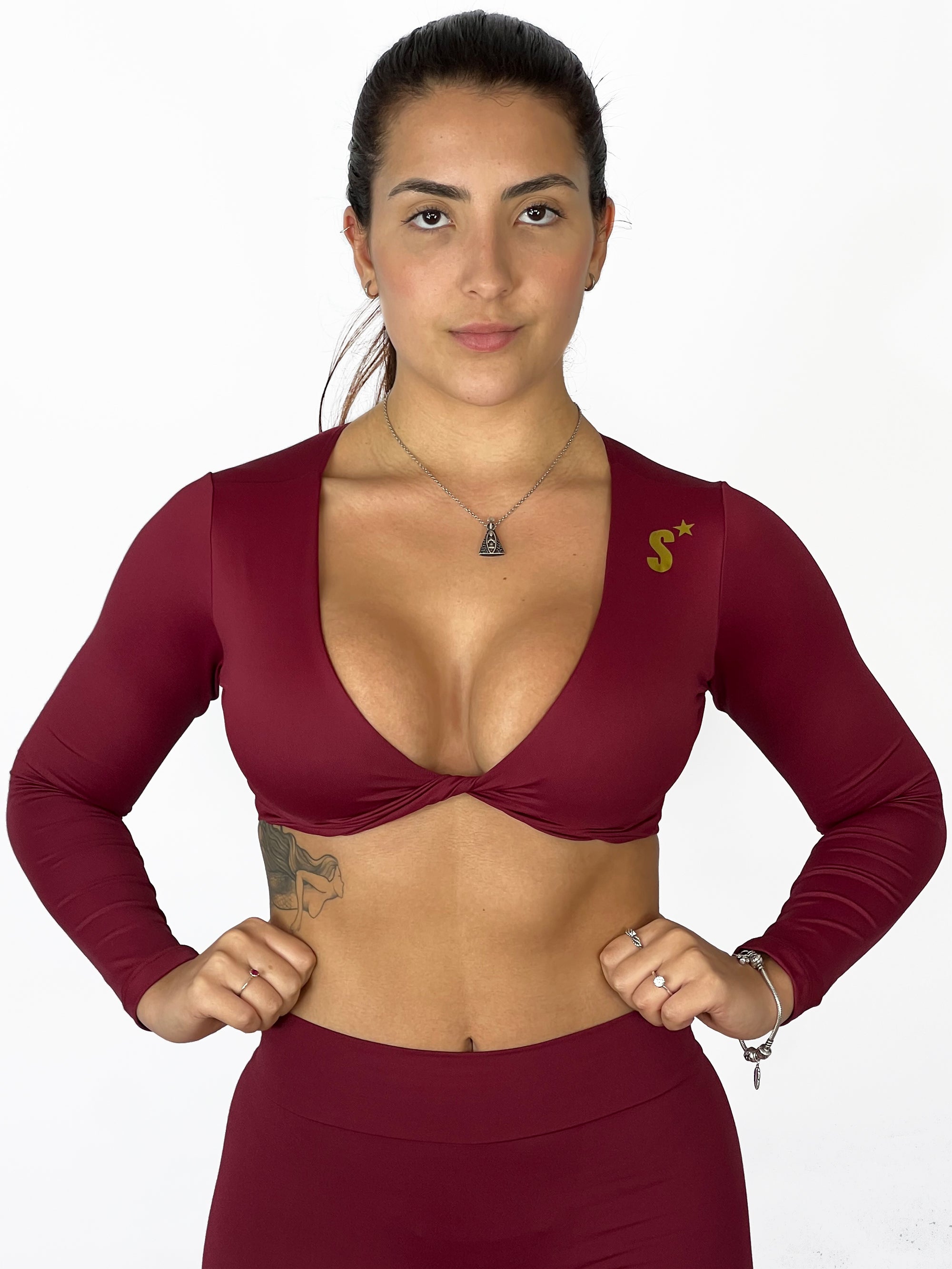 Cropped cigana vinho marsala | Supremadrop