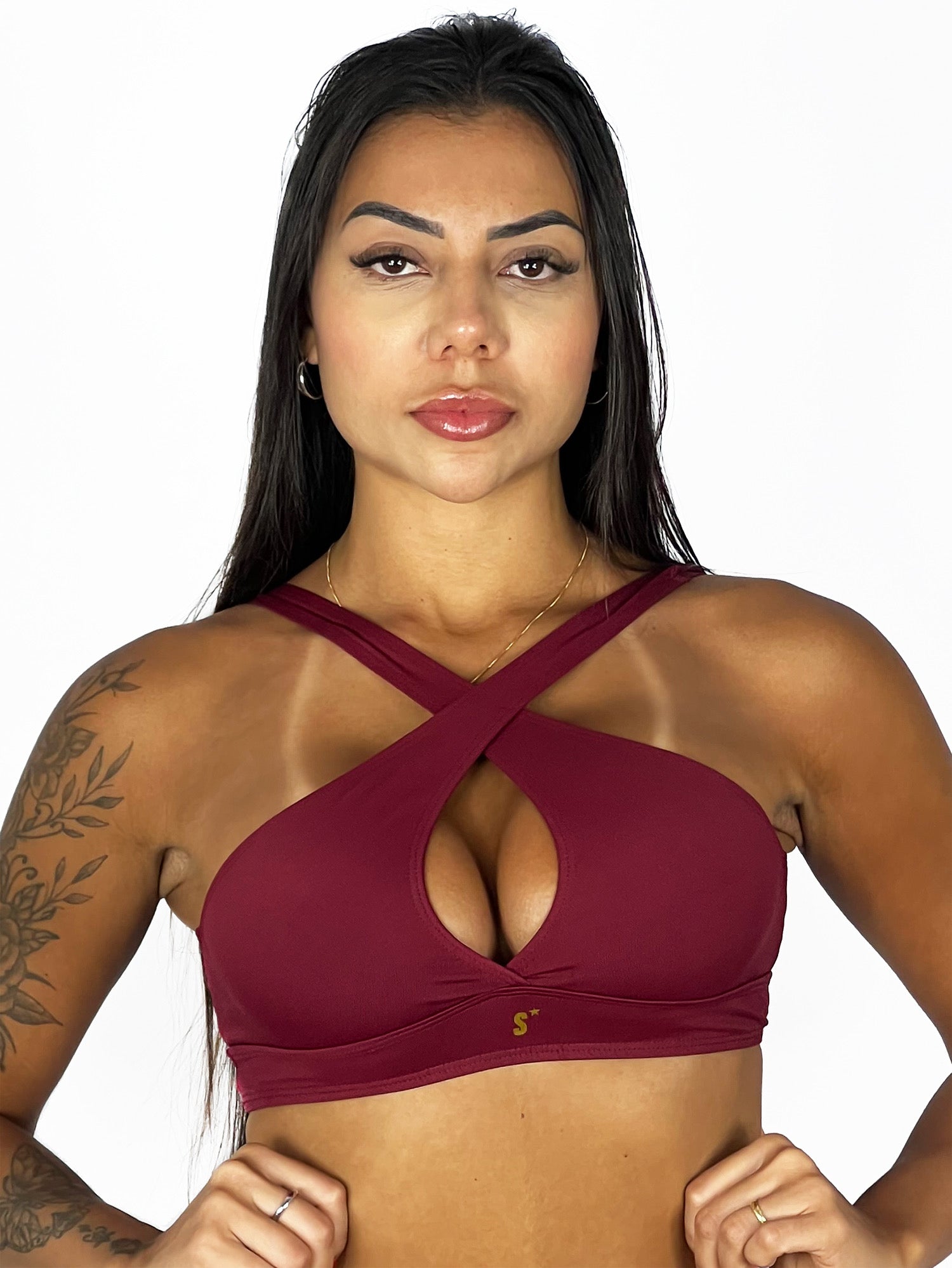 Top cruzado vinho marsala | Supremadrop