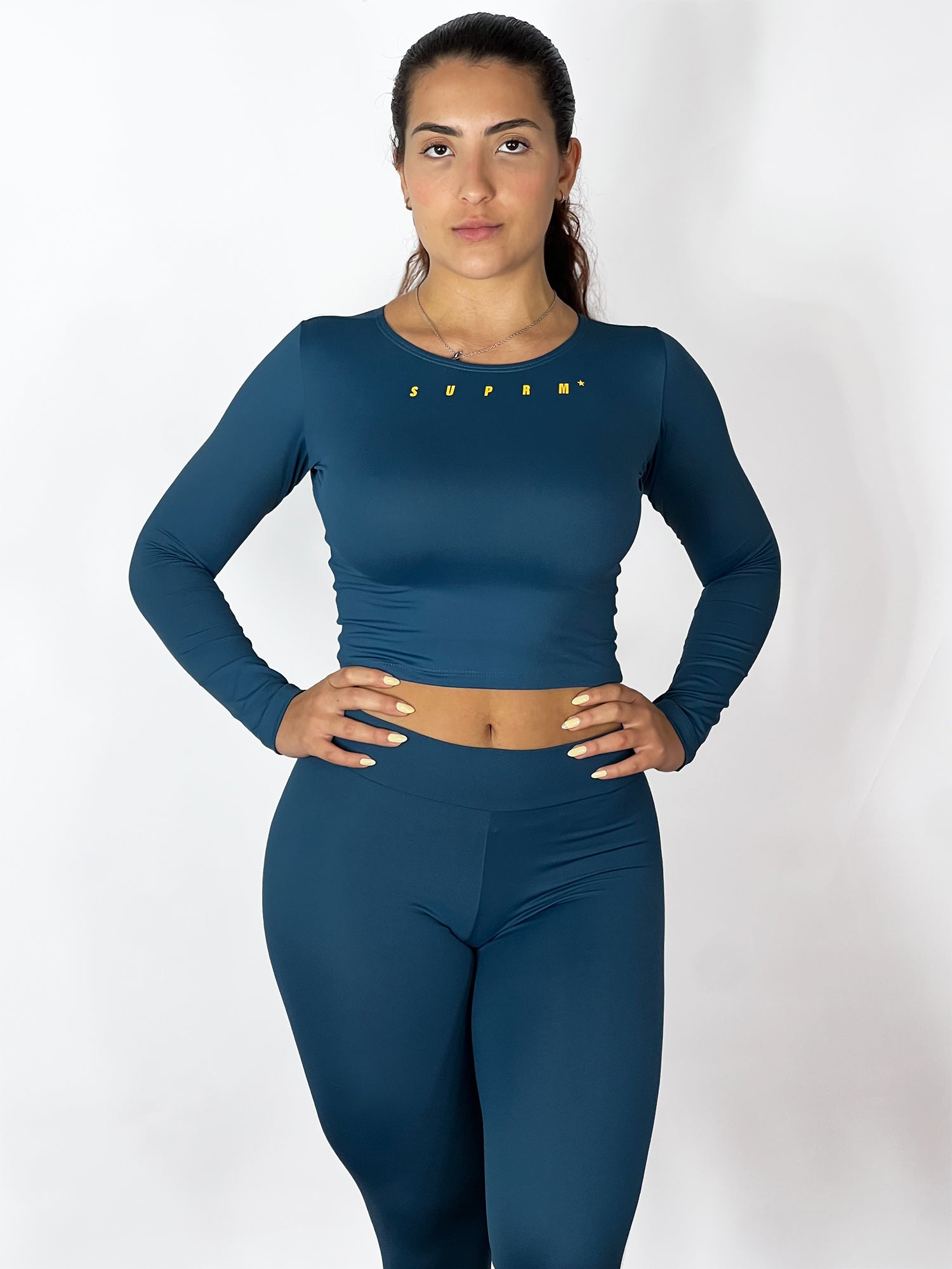 Cropped manga longa azul FBI| Suprm