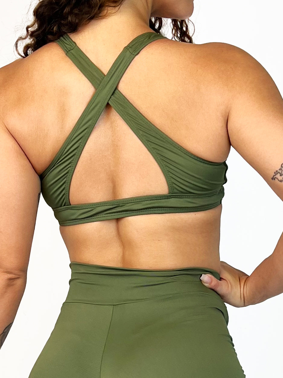 Top cruzado | Verde militar | S