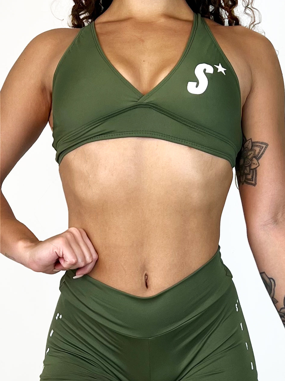 Top cruzado | Verde militar | S